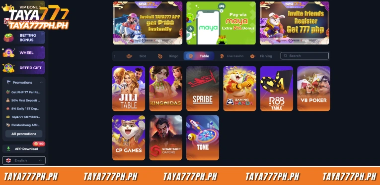 taya777-table-currently-brings-together-8-leading-suppliers