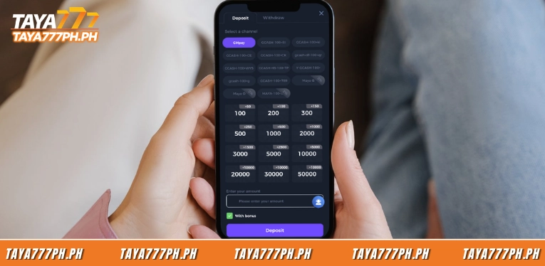 all-deposit-channels-at-taya777-have-a-minimum-limit-of-100-php