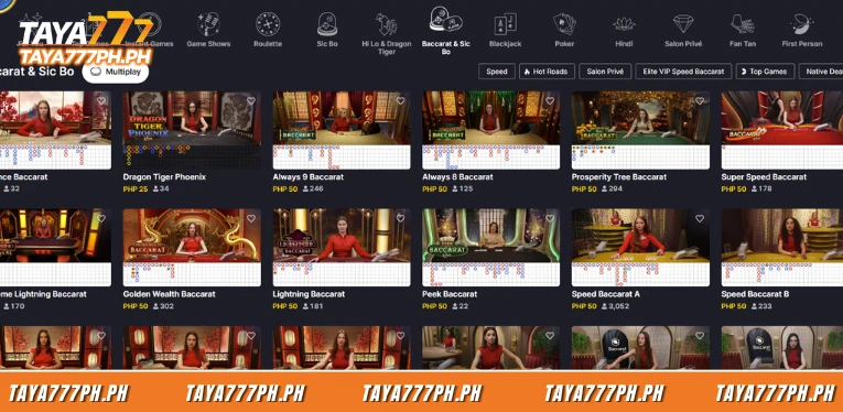 taya777-live-casino-focuses-on-6-game-categories