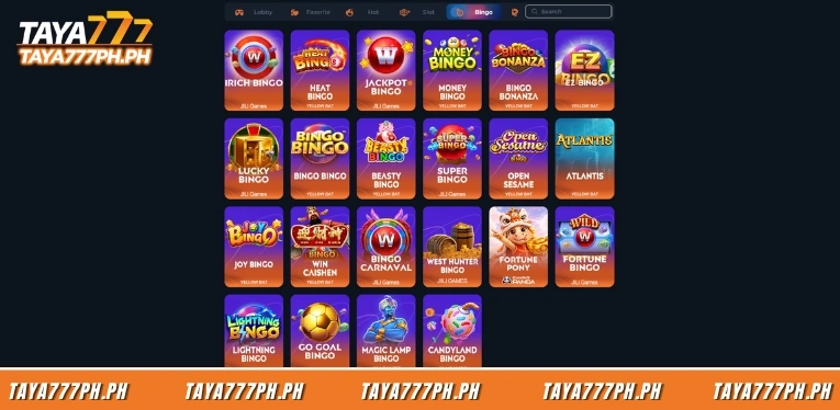 the-bingo-section-at-taya777-with-number-based-games