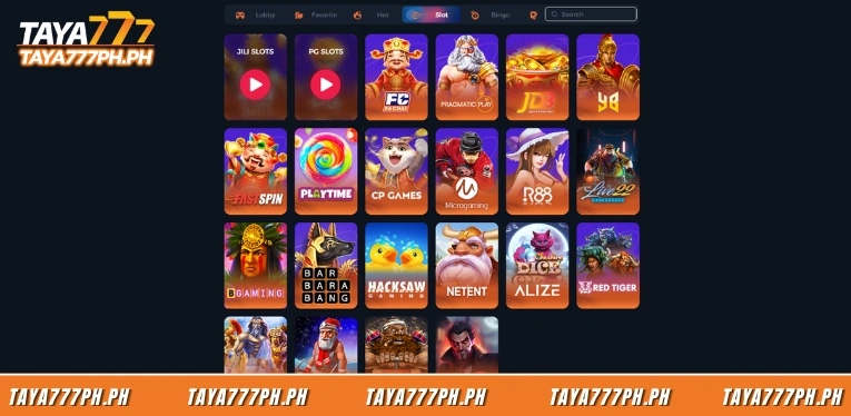 the-slot-section-at-taya777-with-top-providers-like-jili-and-pg-soft